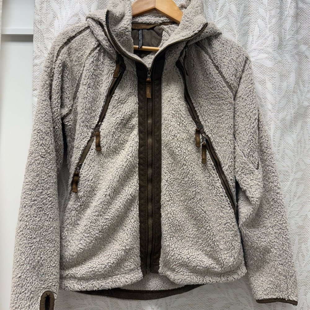 Kuhl Cream and Brown Teddy Jacket